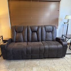 Jamestown Espresso reclining sofas and chair Set.