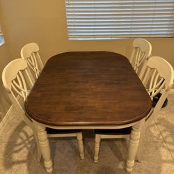 Farmhouse Style Kitchen Table & 4 Chairs