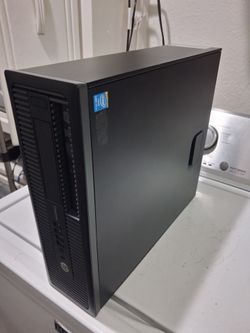 Hp slim EliteDesk  desktop computer windows 10. Good working condition.  Intel core i7 processor.   Wifi adapter.   dvd reader.  12  gb ram 
 power co