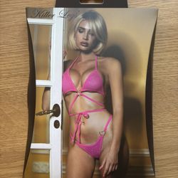 Pink Rhinestone Bikini Lingerie