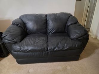 Black Leather Loveseat Sofa
