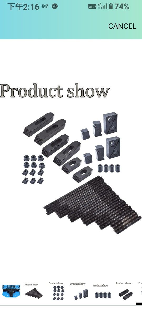 58Pcs 1/2 Inch T-Slot Clamping Kits 3/8 Inch - 16 Stud Clamping Kit Hold Down Clamp Clamping Set Kit Steel