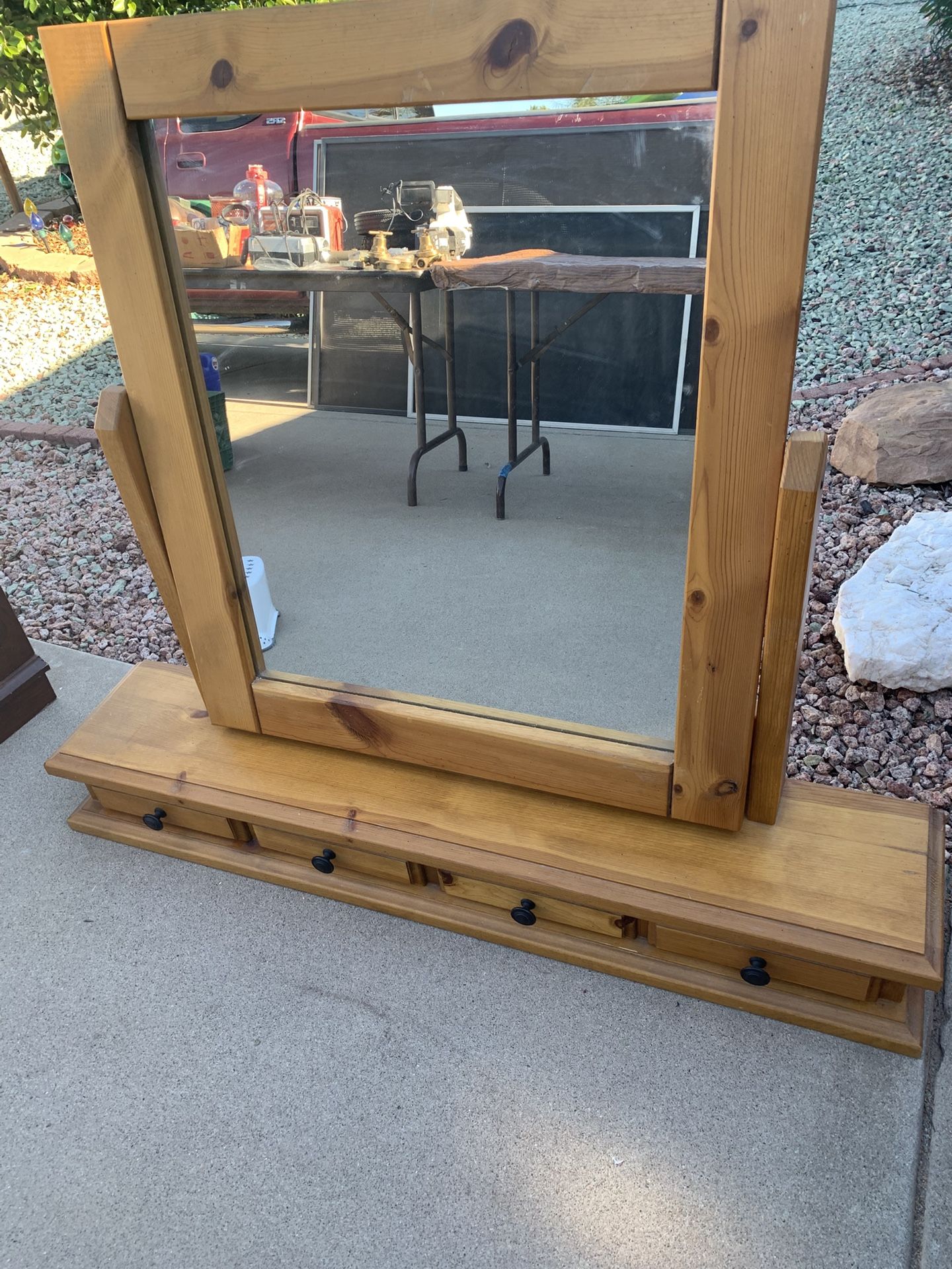 Mirror Wooden For Top Of Dresser Placement 