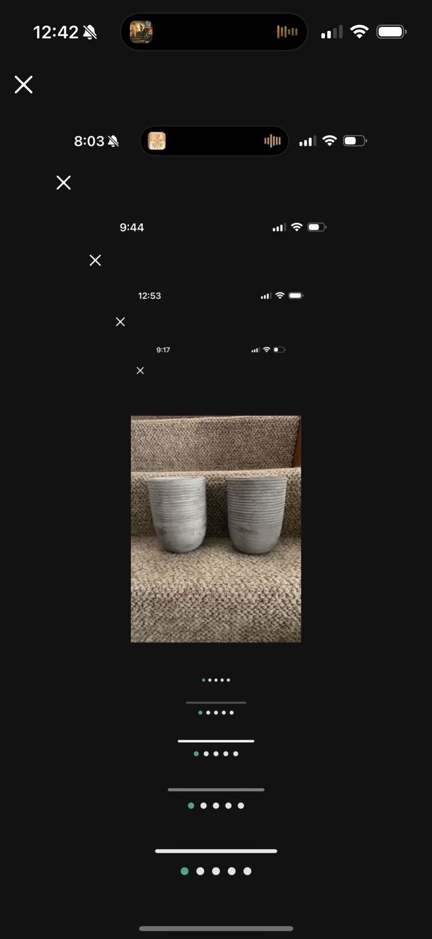 2 SLATE VASES HOME DECOR
