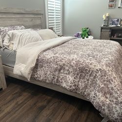 Ashley Furniture Queen Bed Frame & Mattress