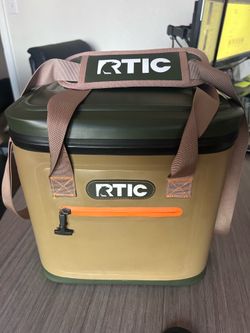Rtic 12 can soft ice cooler - Tan/green/orange