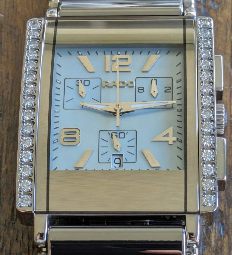Rado DiaStar Unisex Mother Of Pearl Dial Ceramic Diamond Chronograph (contact info removed).3