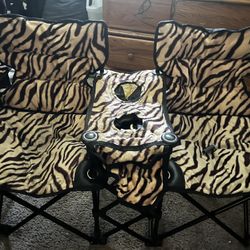 Fordable Kids Chairs, tiger print.  .