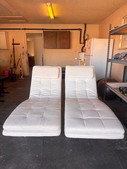 Leather lounge chairs