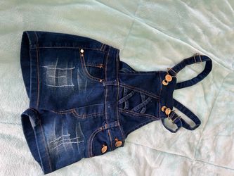 Dark Wash Denim Overall Skirt