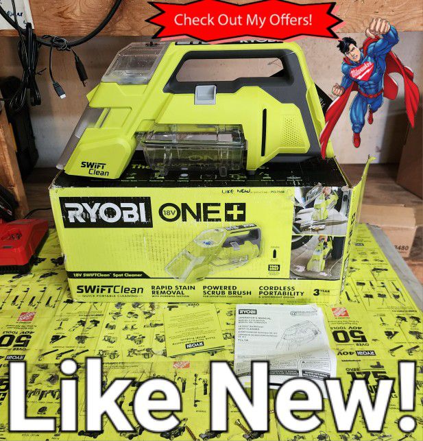 RYOBI ONE+ 18V Cordless SWIFTClean Spot Cleaner (Tool Only) for Sale in  Fontana, CA - OfferUp