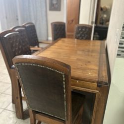 Dining table with hutch