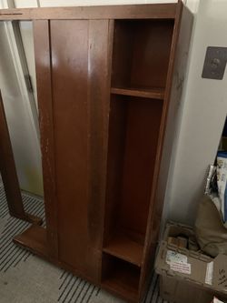 Mid century Bookcase Headboard, Footboard, Supports And Cross Pieces