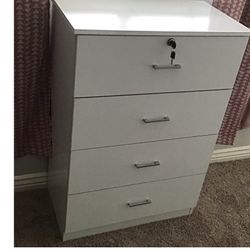 Dresser, Chest, Organizer, White, W Lock 