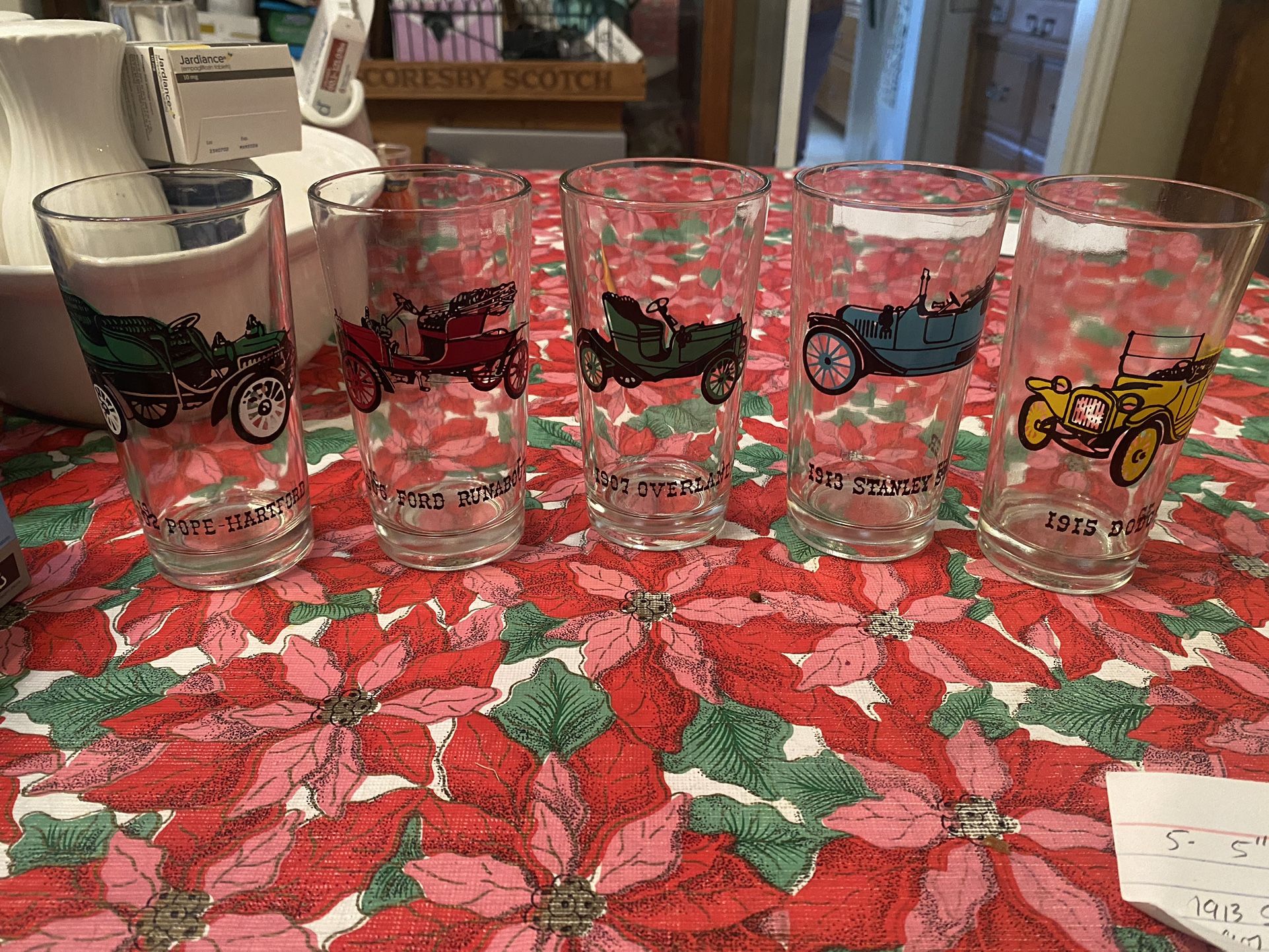 5 Collector Vintage Automobile Glasses