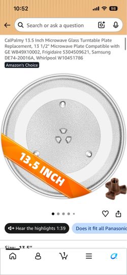 13.5 inch microwave glass