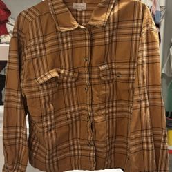 Brixton Bowery Long Sleeve Flannel Shirt (size Medium)