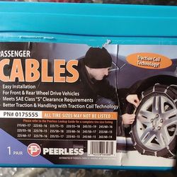$15/set - 2. Sets Tire cable chains New in Box