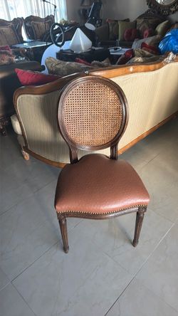 Leather nailhead antique chair
