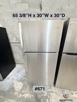 Whirlpool Stainless Steel Top-Freezer Refrigerator 30”W (#671) SEE PRICE DESCRIPTION
