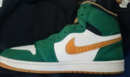 Size 14 Air Jordan 1 Retro High "Celtics" (Green/White/Gold)