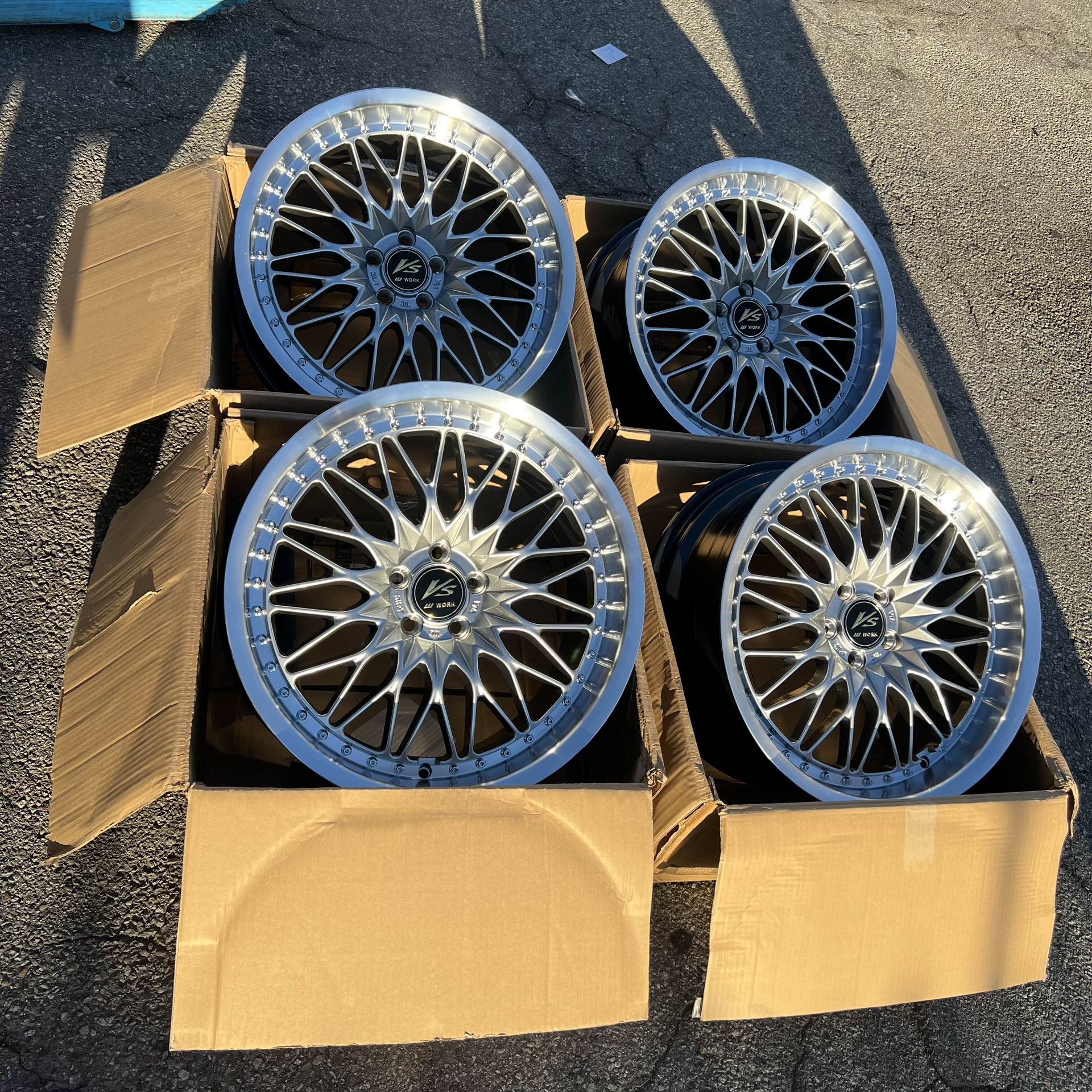 18 Inch NEW WORK VSXV STYLE Forged Reps Wheels Rims Squared Set 18x8.5 ...