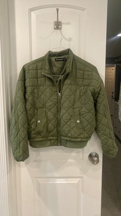 Army green quilted women’s jacket
