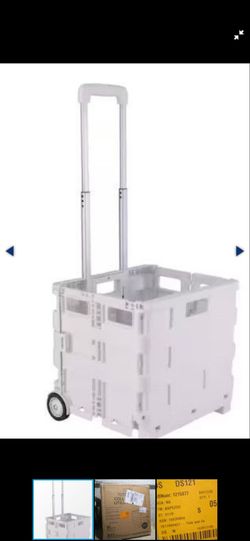 Folding Rolling Utility Cart with Telescoping Handle