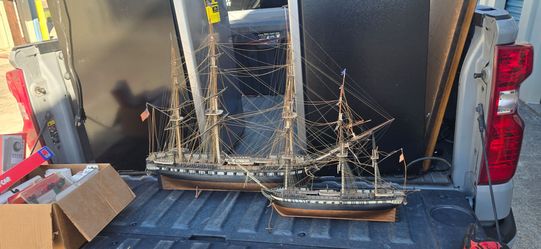 Wooden Tall Ship Model Set of Two
