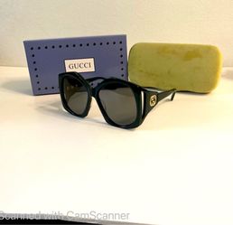 New  GG Glasses Geometric Oversized Green Frame