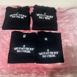 Black Graphic Hoodies and T-Shirts Set