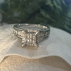 White Gold Diamond Engagement Ring Size 8