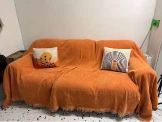 FREE Dark Burgundy Leather Couch + Free Cover