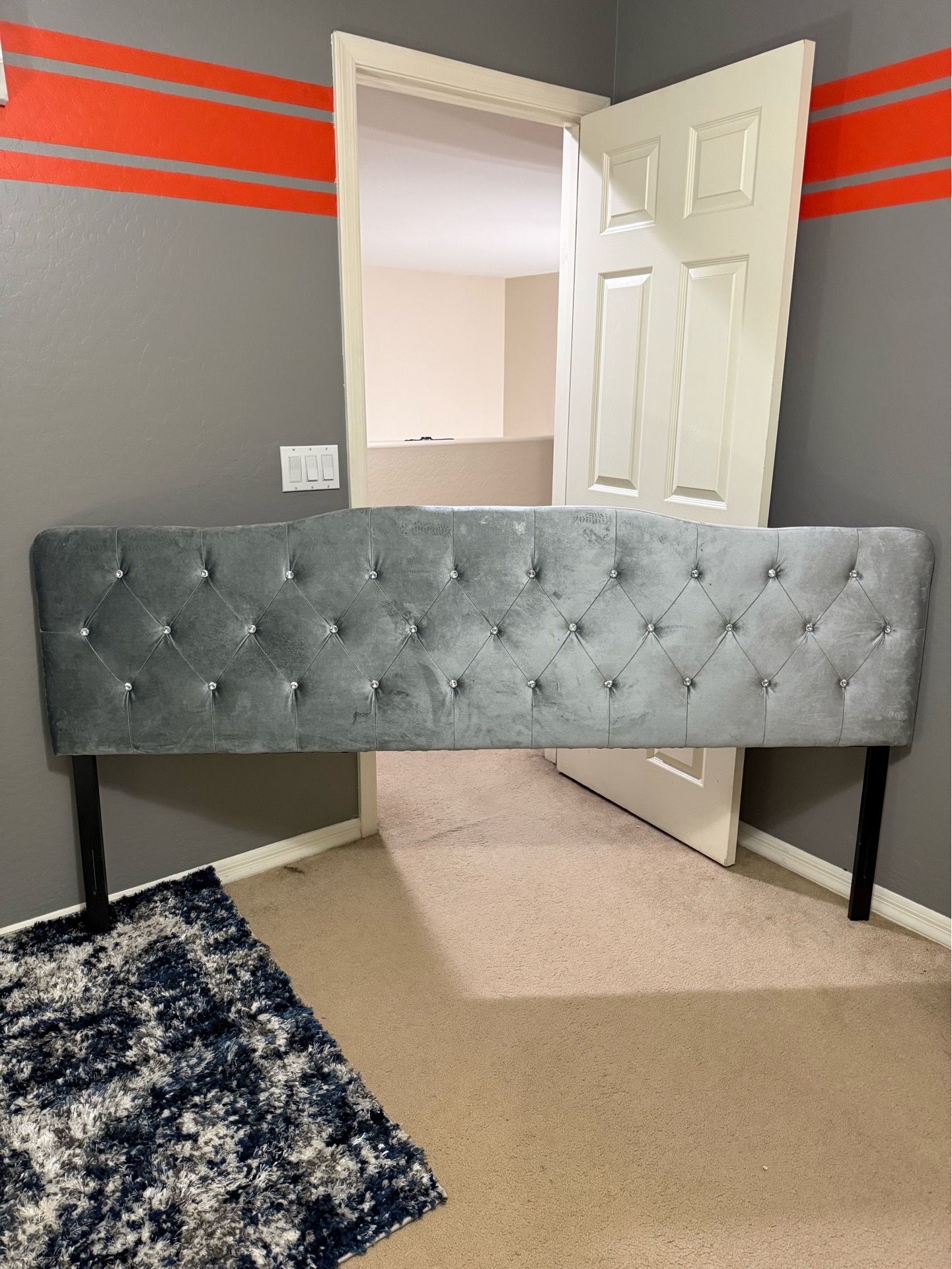 King Bed Headboard - Grey