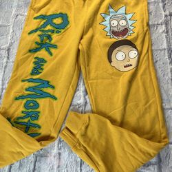 S Rick & Morty Mens Small Pants Jogger Cartoon Network Adult Swim Women Unisex