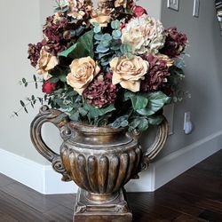 Artificial Flower Arrangement With Large Vase