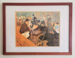 Toulouse Lautrec Moulin Rouge Vintage Offset Lithograph 26x20 Framed