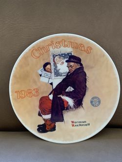 “Santa in the Subway” 1993 Limited Edition collectible plate by Norman Rockwell