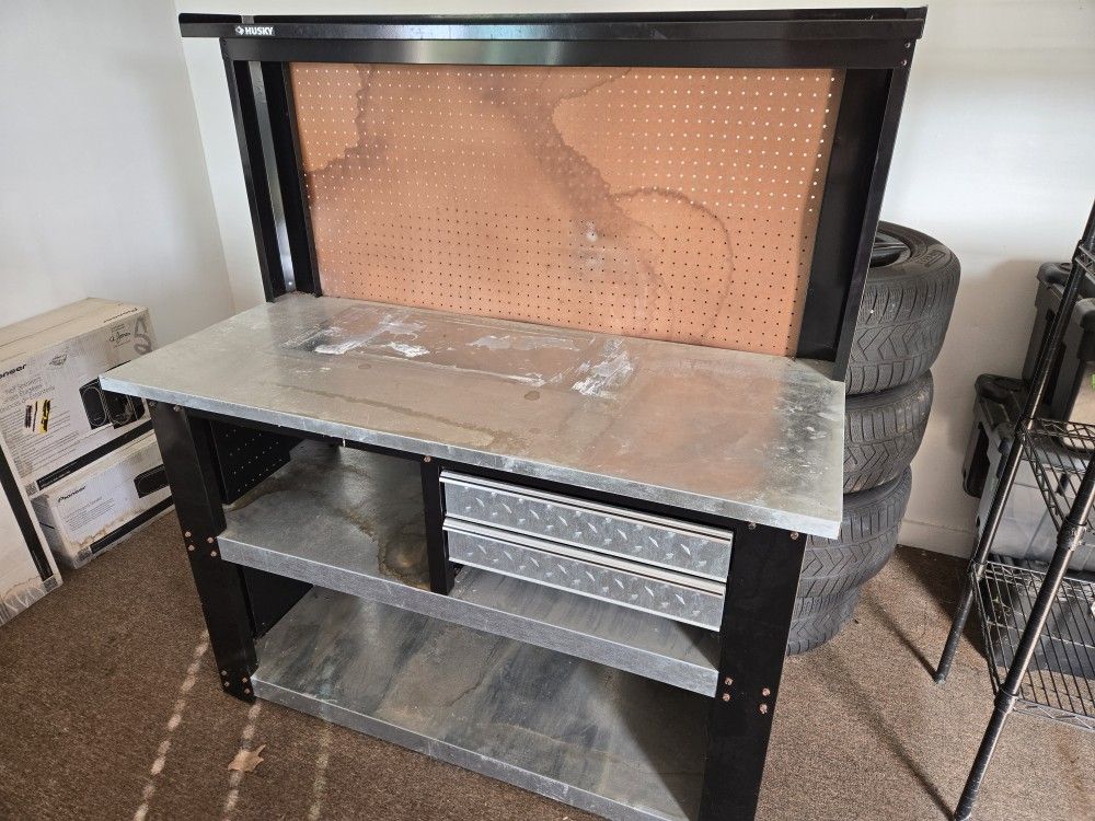 Husky Metal Workbench – $40
54"W × 23"D × 60.5"H