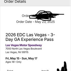 EDC 2026 GA 4 tickets