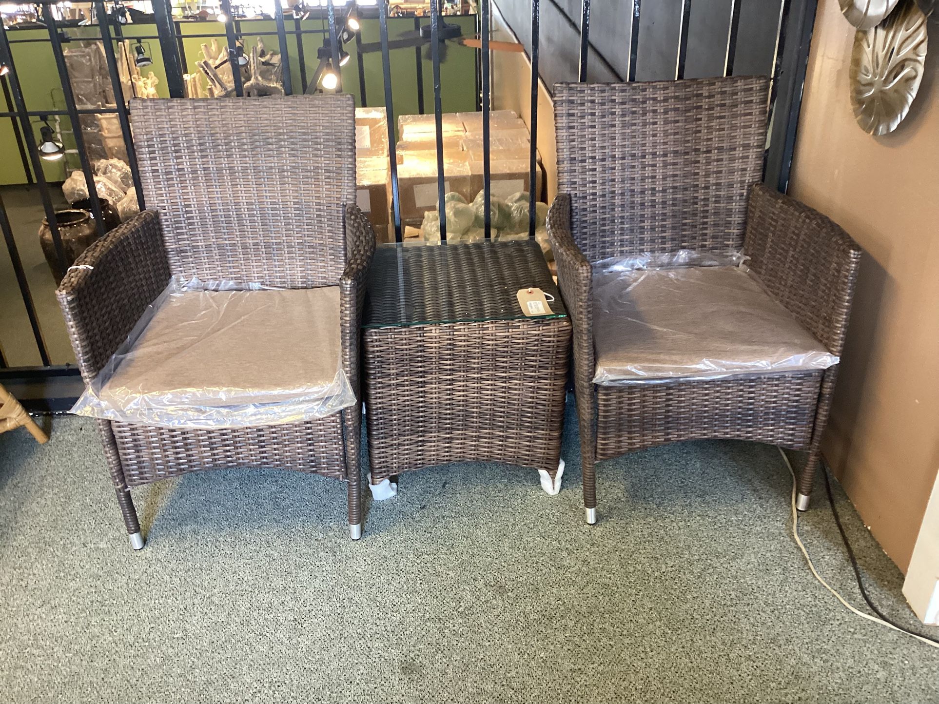 NEW Prescot Bistro Set W/ 2 Patio Chairs & Square Side Table SKU WPF33Y