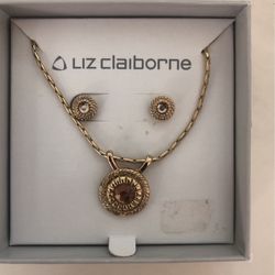 Liz Claiborne necklace and matching pierced earrings