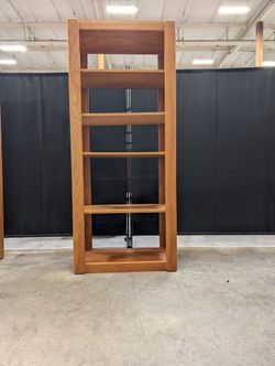 Mid-Century Style Angled Wood Bookshelf Display Unit