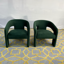 ( Delivery Available ) Roseanna Modern Dark Green Chair