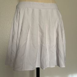 Large White Pleated Skirt