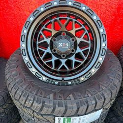 XM701 Matt Black 17x9 6x139.7 Tires 265/70/17 Kumho RT