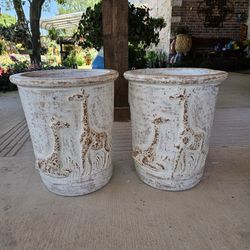 Giraffe🦒 Clay Pots . (Planters) Plants, Pottery, Talavera $75 cada una.