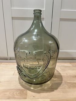 Merlot Glass Wine Jar Vase Antique