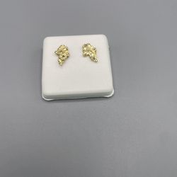 14 KT REAL GOLD NUGGET EARRINGS 