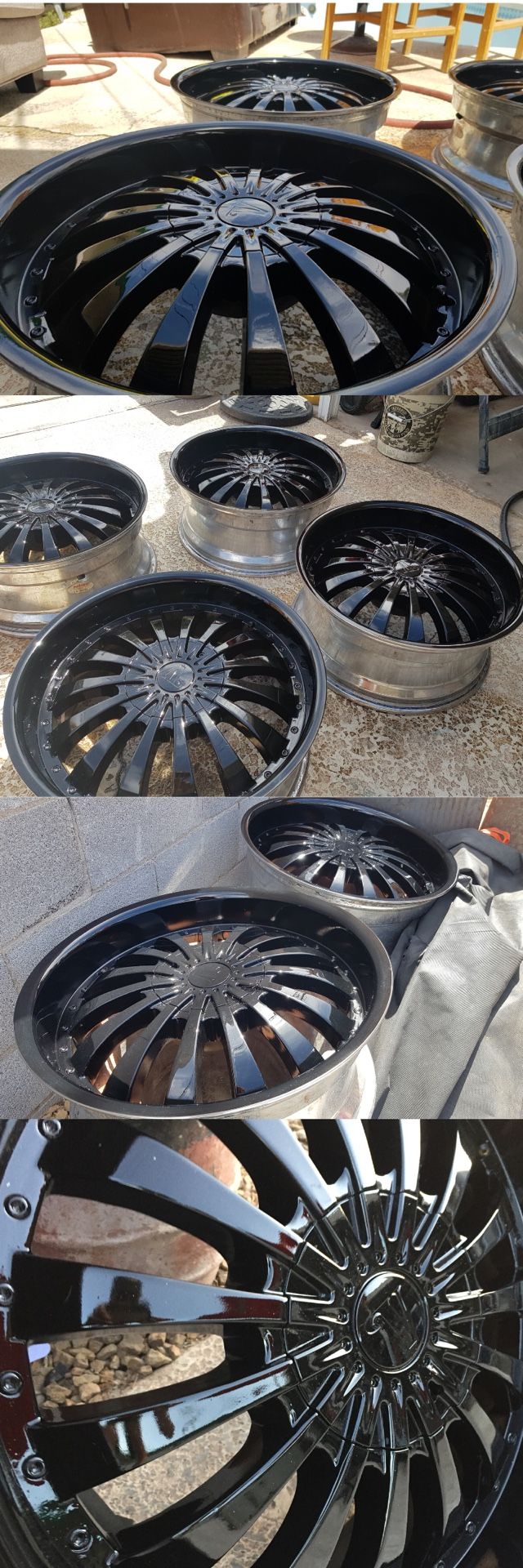 20 inch 6 lug Universal black chrome wheels $1000obo